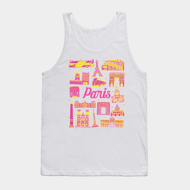 Paris Cityscape Landmark Tank Top by MEDZ